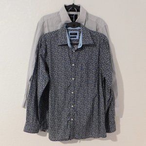 Lot of 2 Sedyrak Dress Shirt Regular Fit Long Sleeve Button Down Business Casual